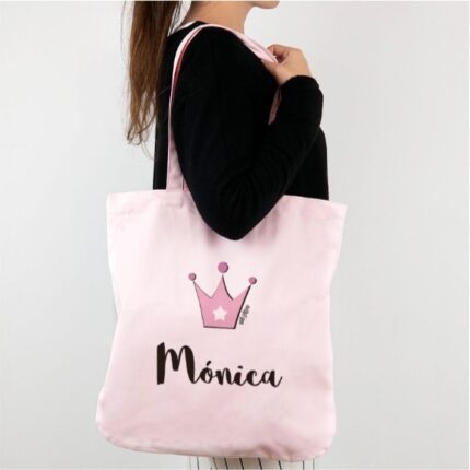 Bolso tote bag personalizado Corona rosa